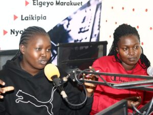 Endorois Indigenous women empowerment network representatives participating in a radio talk show